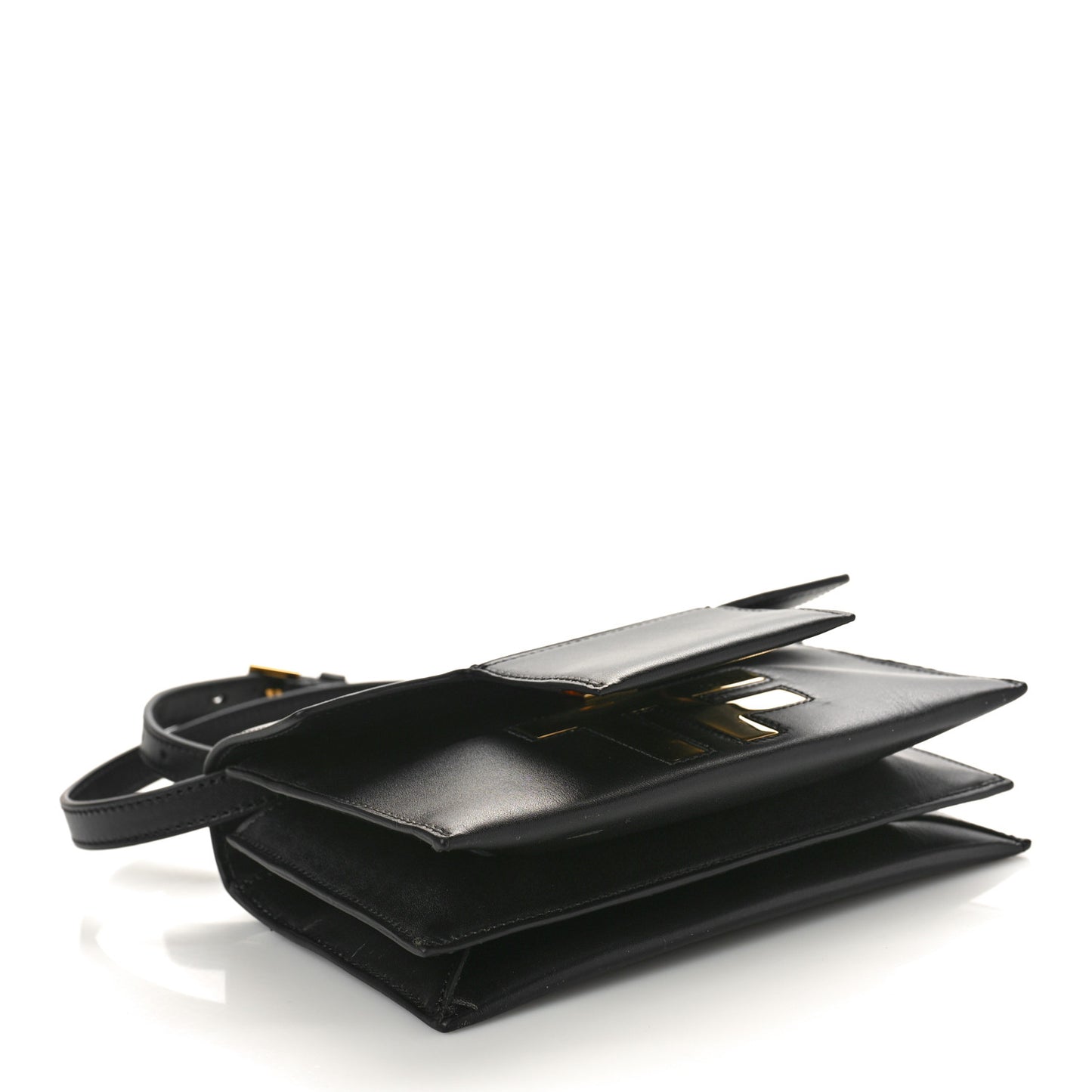 Palmellato Calfskin Hidden TF Top Handle Black