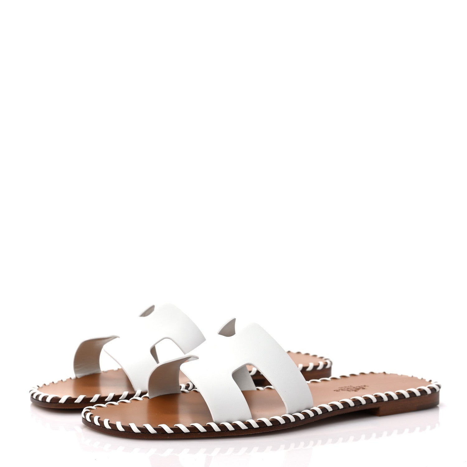 Hermes Calfskin Braided Oran Sandals 36.5 White 3 of 9