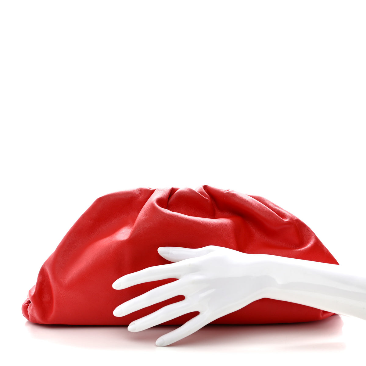 Smooth Butter Calf The Pouch Oversized Clutch Bright Red
