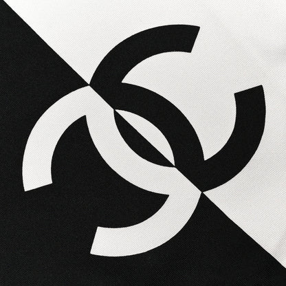 Chanel Silk CC Logo Scarf White Black White White Black White 2 of 3