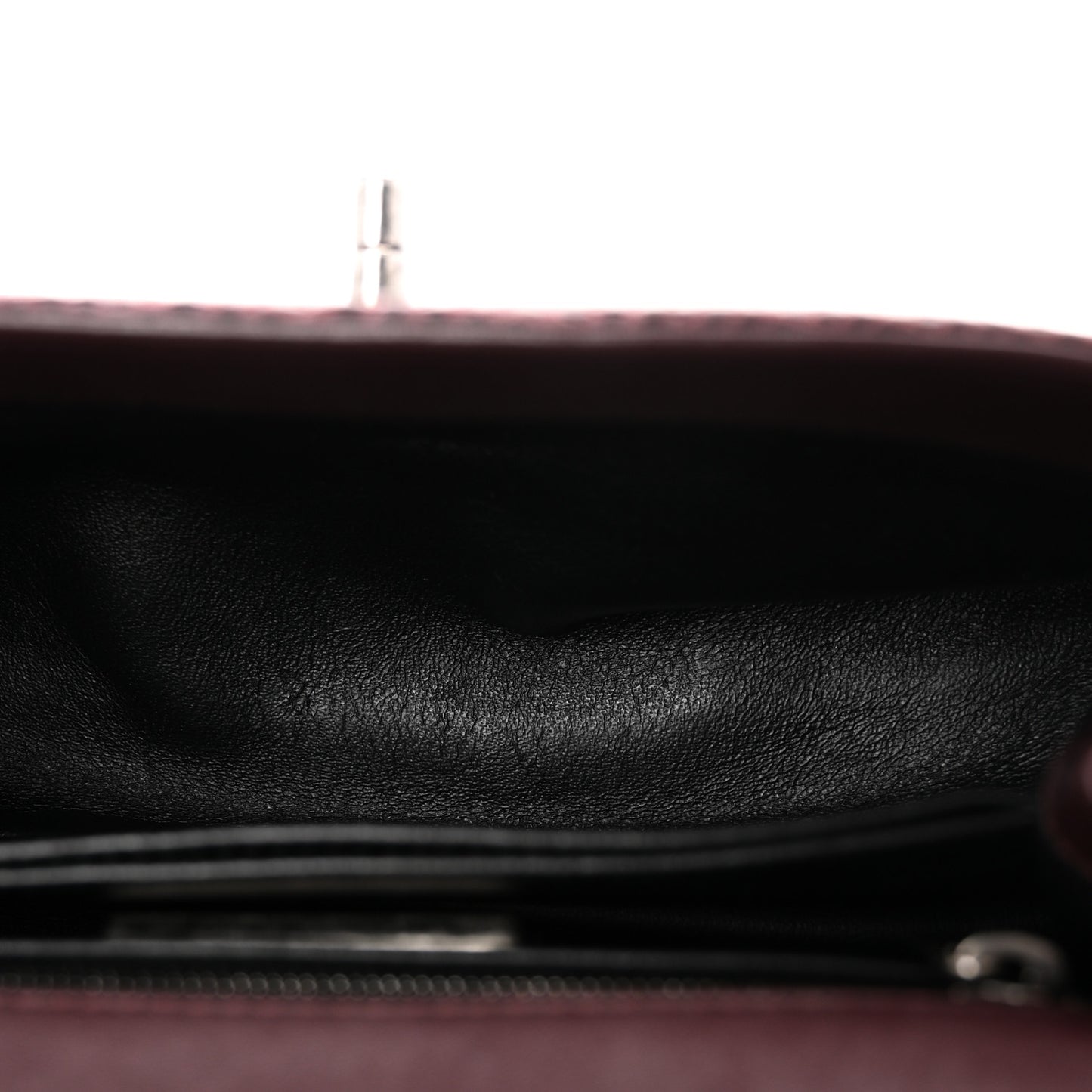 Lizard Mini Coco Handle Flap Burgundy
