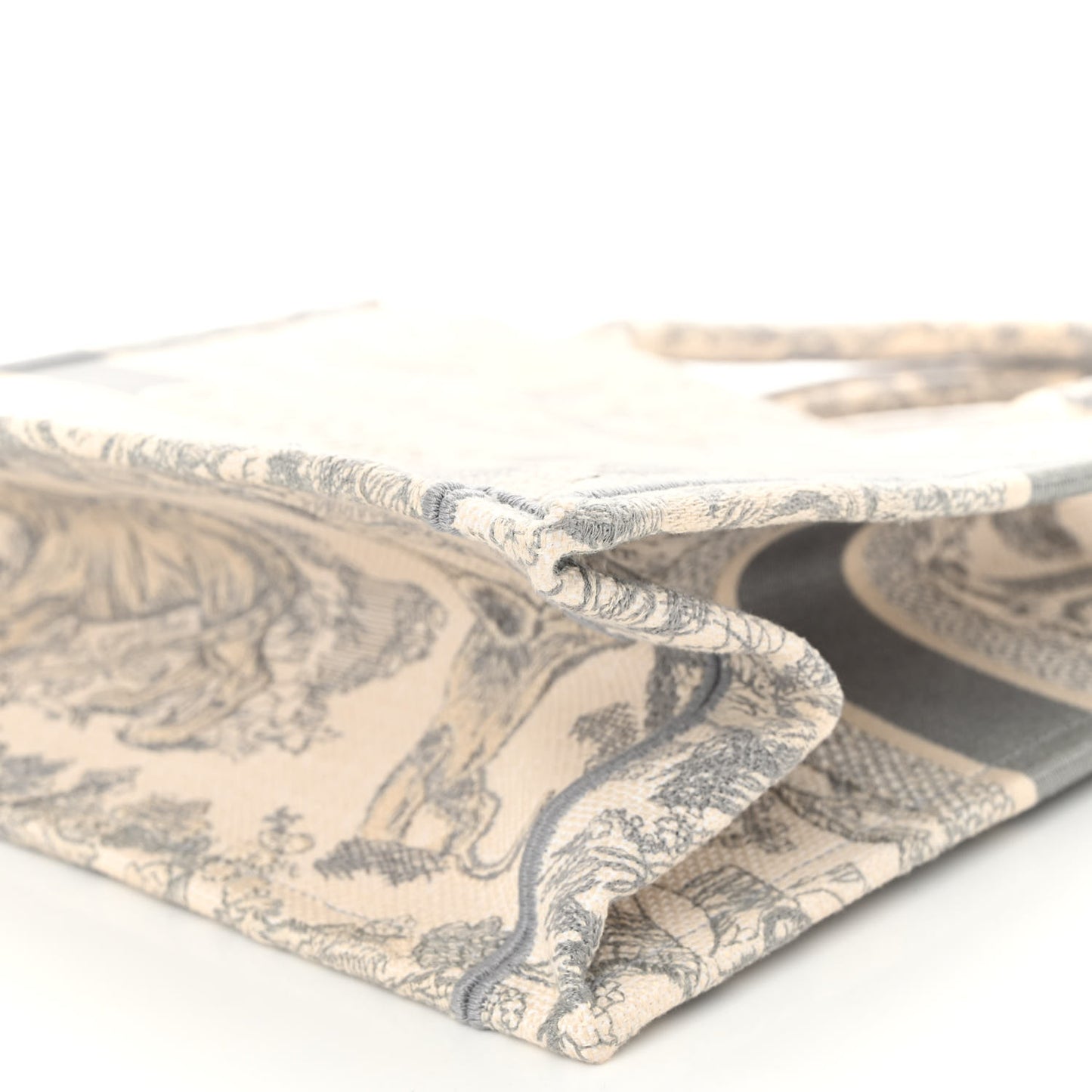 Canvas Embroidered Medium Dioriviera Toile De Jouy Book Tote Gray