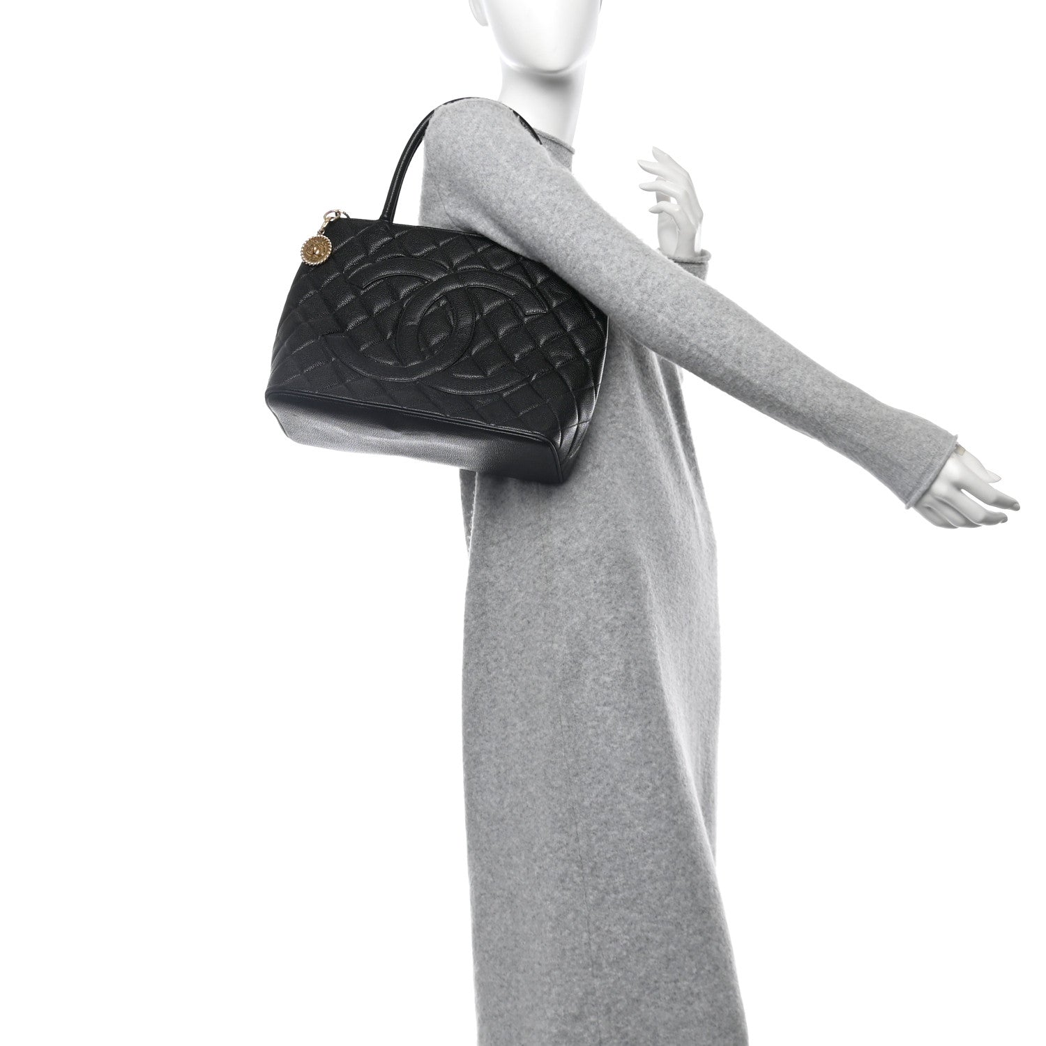 Chanel Caviar Quilted Medallion Tote Black 2 of 12