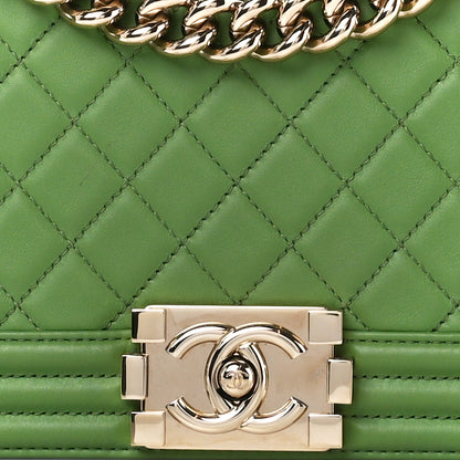 Chanel Lambskin Quilted Medium Boy Flap Green 8 of 10