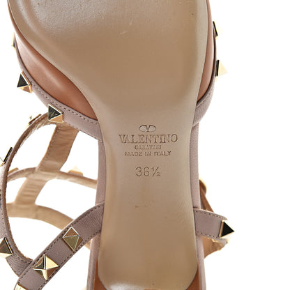 Valentino Garavani Nappa Rockstud Ankle Strap Low Heel Pumps 36.5 Cognac Poudre 7 of 10
