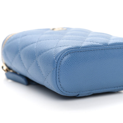 Chanel Caviar Quilted Small Vertical Coco Beauty Vanity Case With Chain Blue 8 of 9