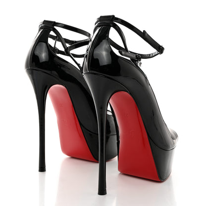 Christian Louboutin Patent Very Conclusive Alta Platform Peep Toe 150 Pumps 37 Black 4 of 7