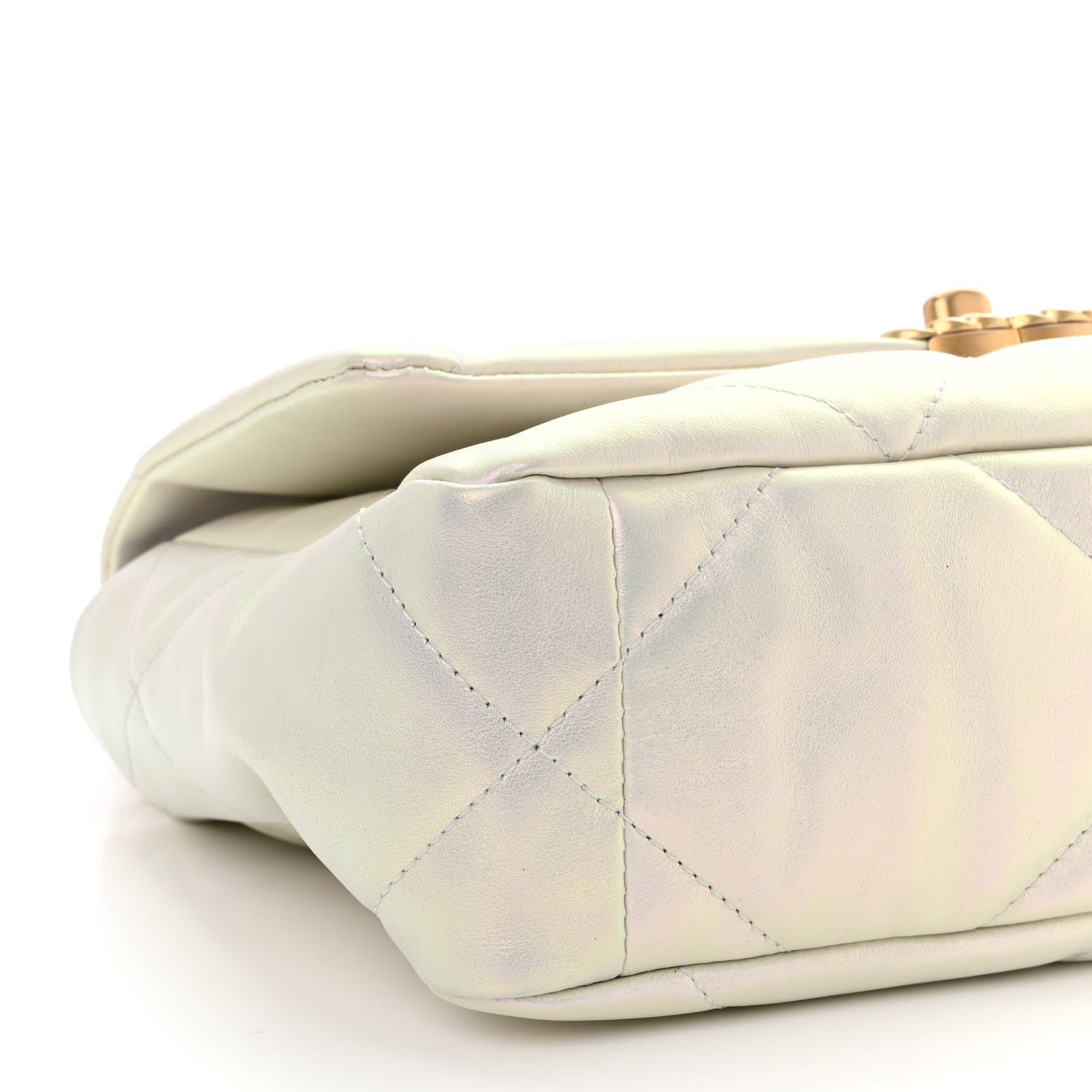 Chanel Iridescent Calfskin Quilted Medium Chanel 19 Flap White 9 of 10