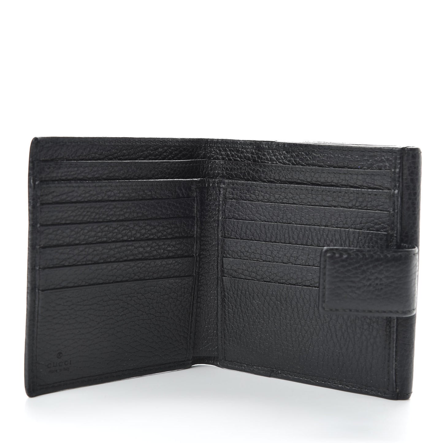 Dollar Calfskin Double G French Flap Wallet Black