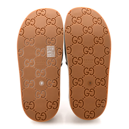 Gucci Monogram Womens Platform Sandals 37 Beige Ebony Sundial 6 of 10