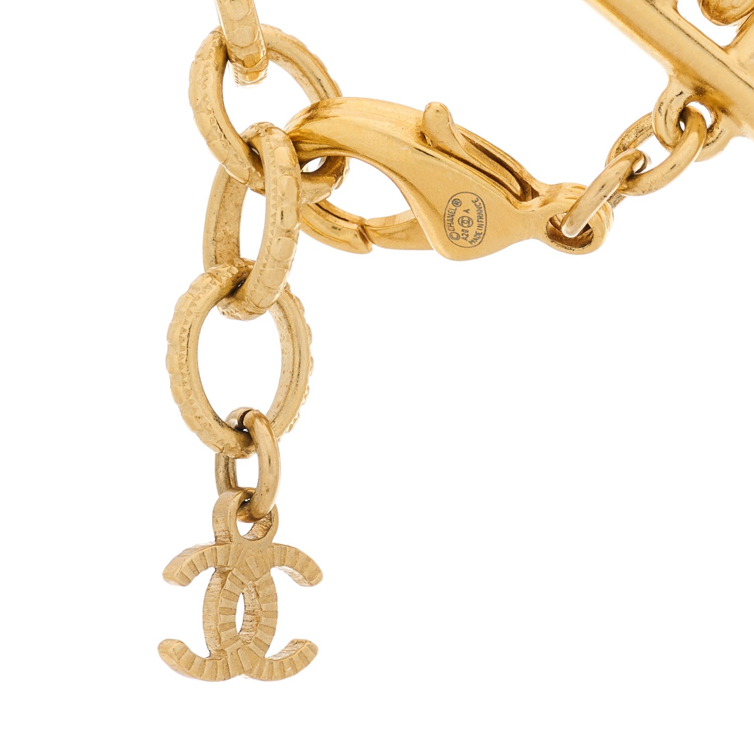 Chanel Crystal CC Chain Logo Bracelet Gold Silver 3 of 3