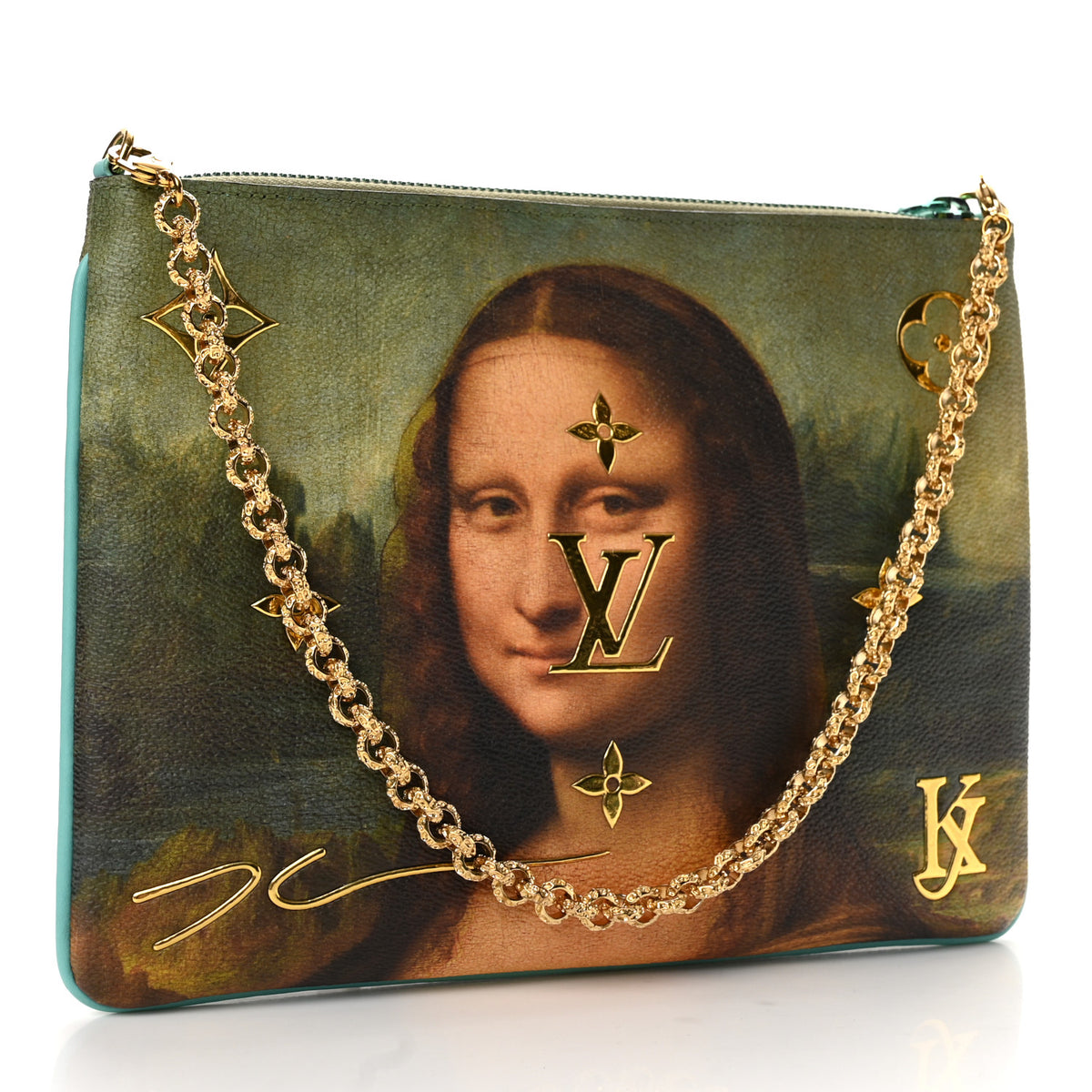 Louis Vuitton Masters Da Vinci Pochette Clutch Vert D'eau 3 of 8