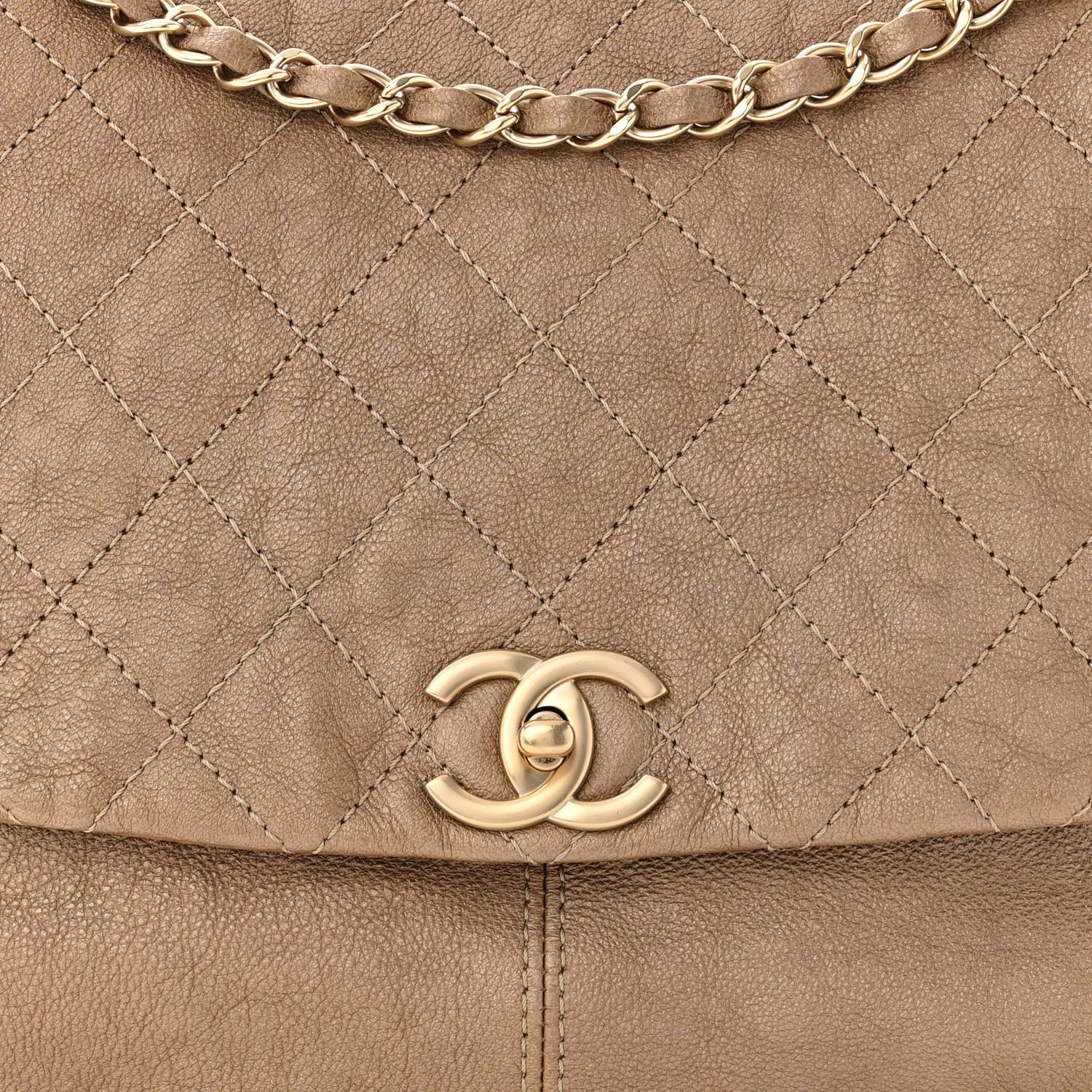 Chanel Metallic Calfskin Quilted Trianon Small Messenger Flap Gold 10 of 12
