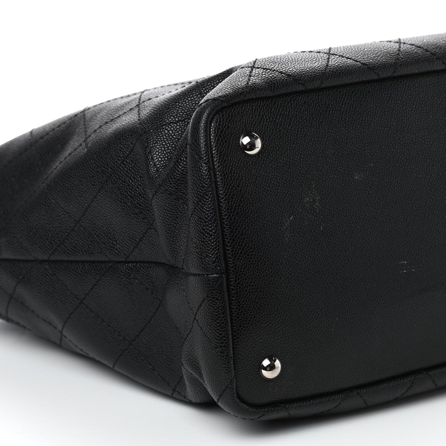 Grained Calfskin Large Shopping Fever Tote Black