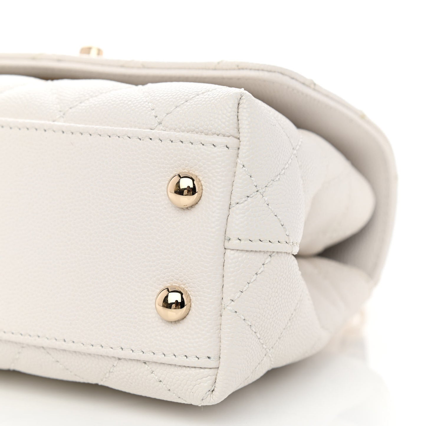 Caviar Quilted Extra Mini Coco Handle Flap White