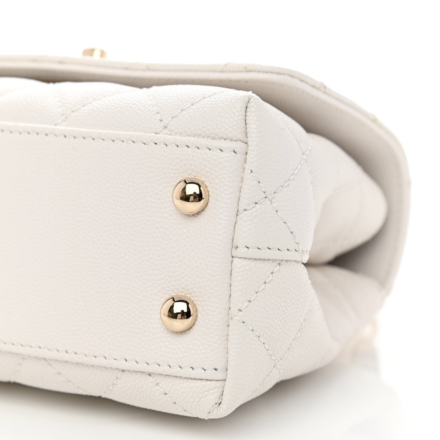 Chanel Caviar Quilted Extra Mini Coco Handle Flap White 10 of 14