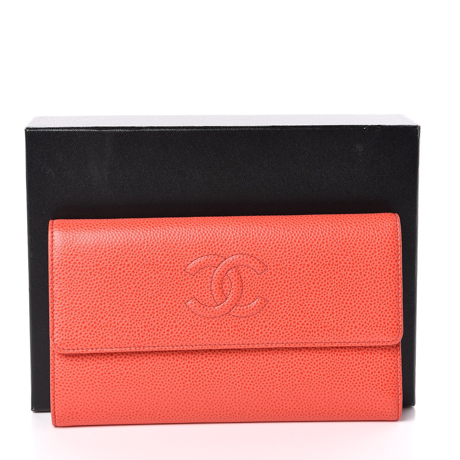 Chanel Caviar Timeless CC Large Flap Wallet Orange 9 of 9