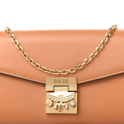 MCM Calfskin Large Patricia Wallet On Chain Cognac 9 of 10