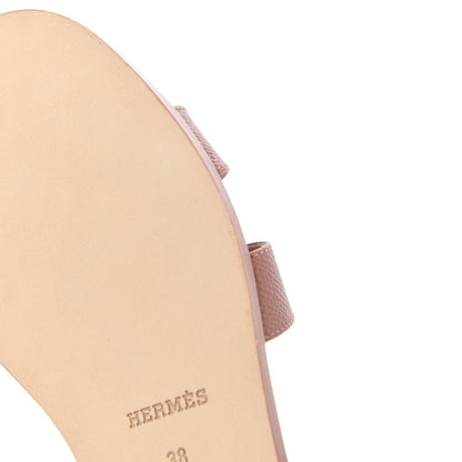 Hermes Epsom Oran Sandals 38 Rose Aube 11 of 12