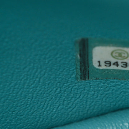 Chanel Lambskin Quilted Jumbo Double Flap Turquoise 7 of 10