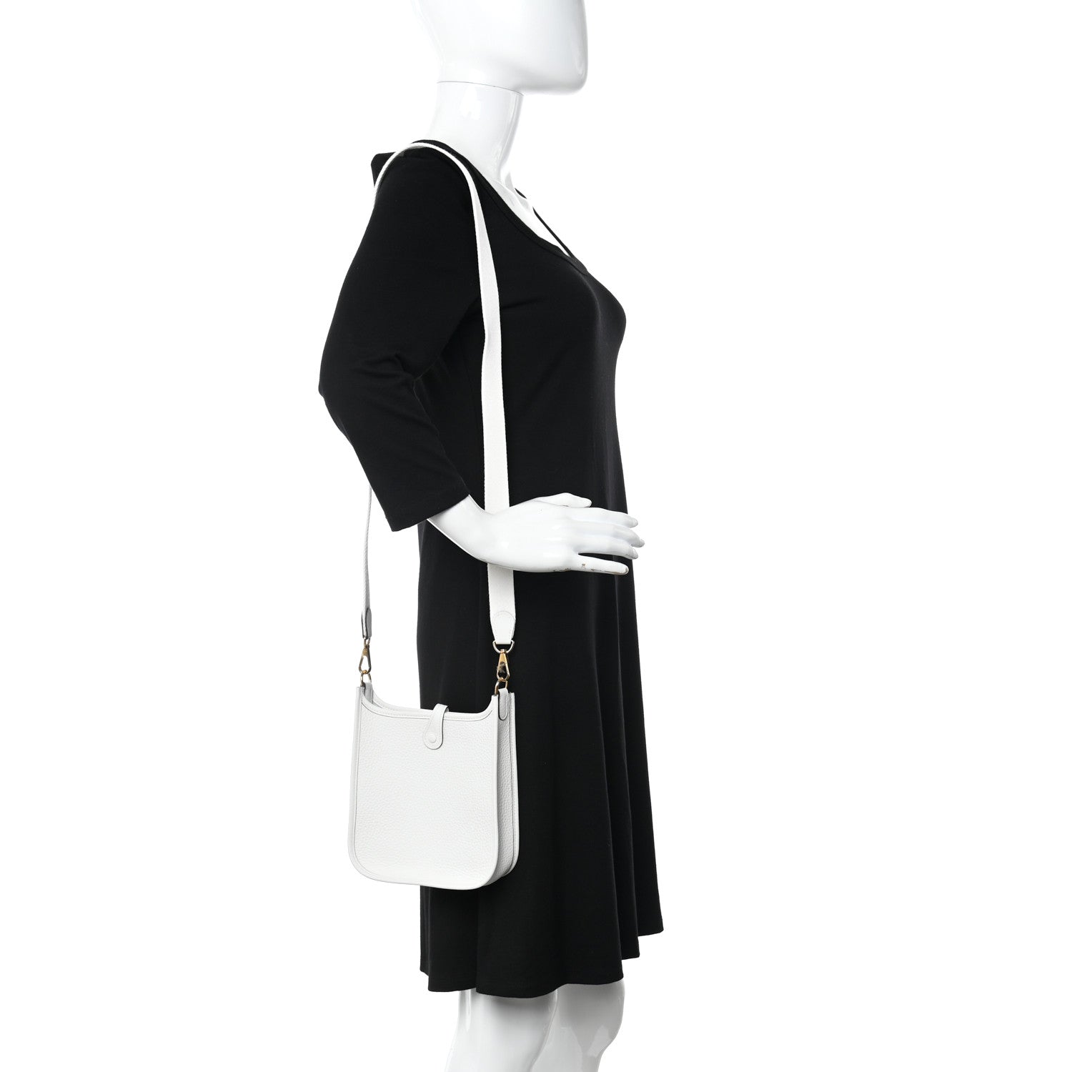 Hermes Taurillon Clemence Amazone Evelyne TPM New White 2 of 11