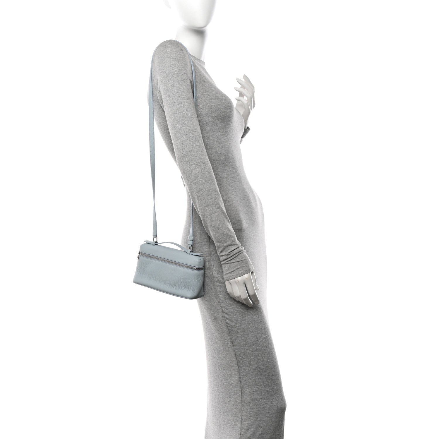 Loro Piana Grained Calfskin L19 Extra Pocket Pouch Minty Breeze 2 of 9