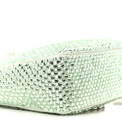 Prada Satin Crystal Re-Edition 2005 Shoulder Bag Acqua 9 of 10