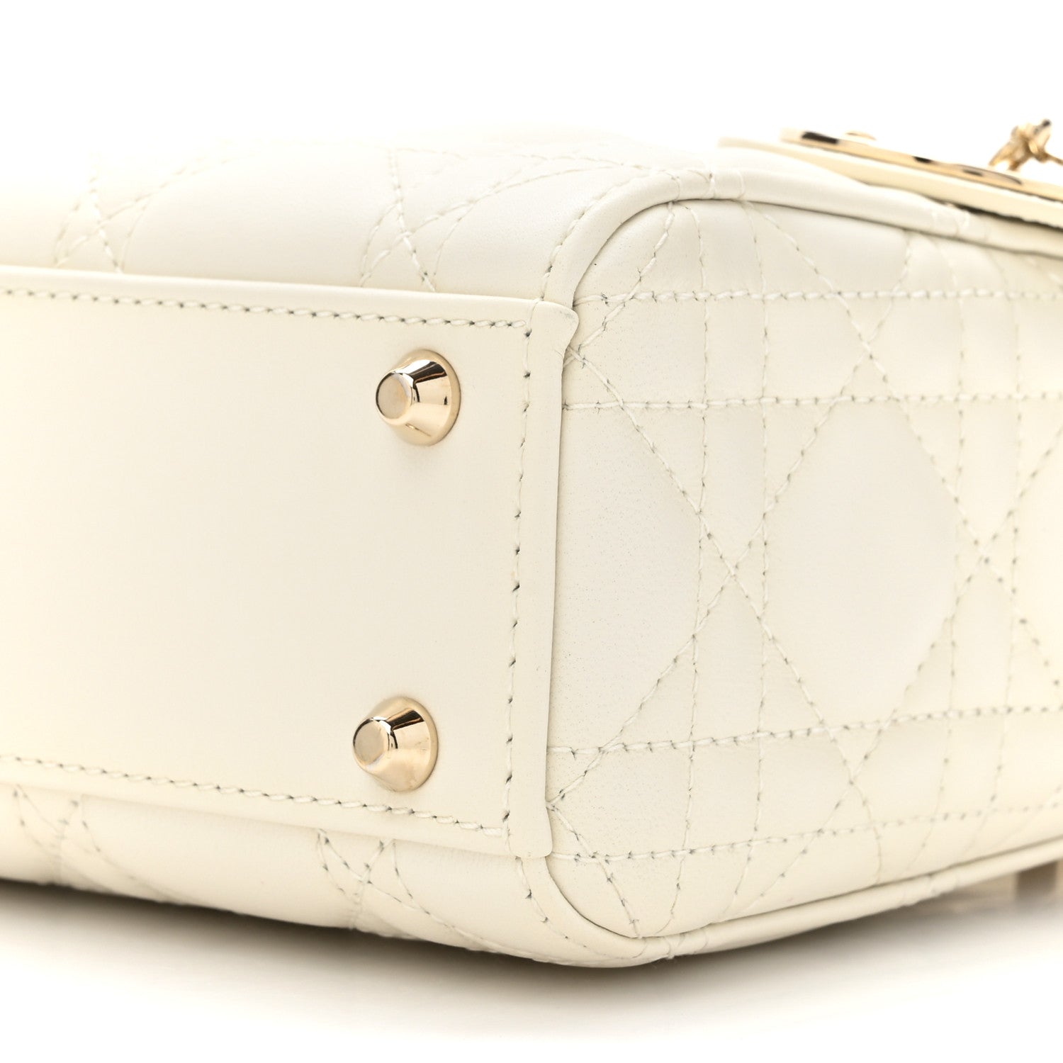 Christian Dior Lambskin Cannage Mini Lady Dior White 9 of 10