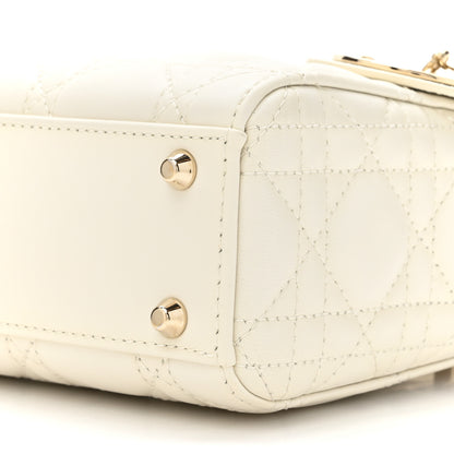 Christian Dior Lambskin Cannage Mini Lady Dior White 9 of 10