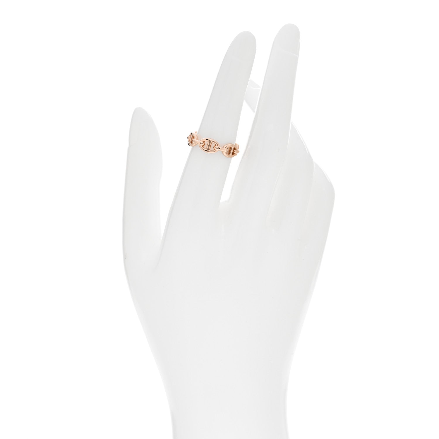 Hermes 18K Rose Gold PM Chaine D'Ancre Enchainee Ring 52 6 2 of 9