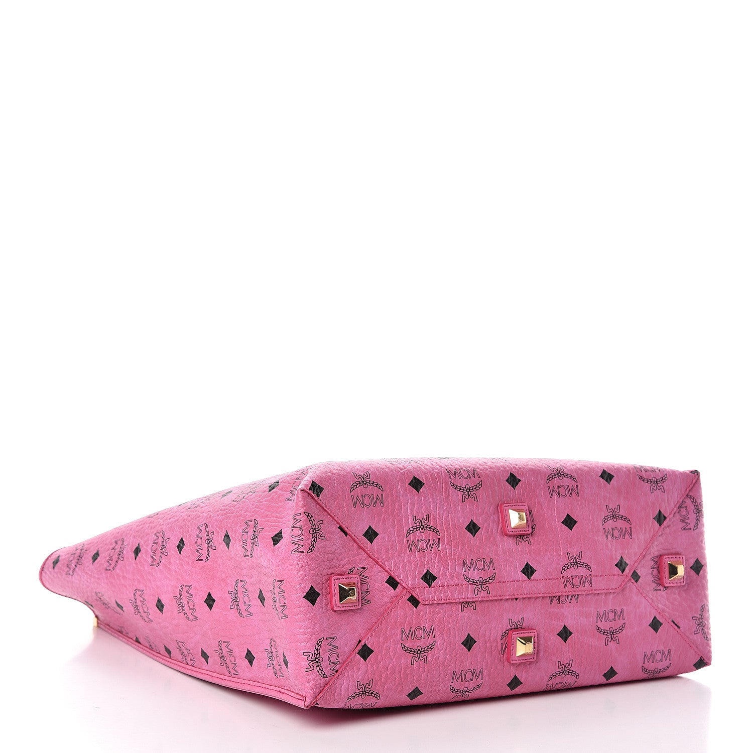 MCM Visetos Kira North South Shopper Tote Pink 5 of 10