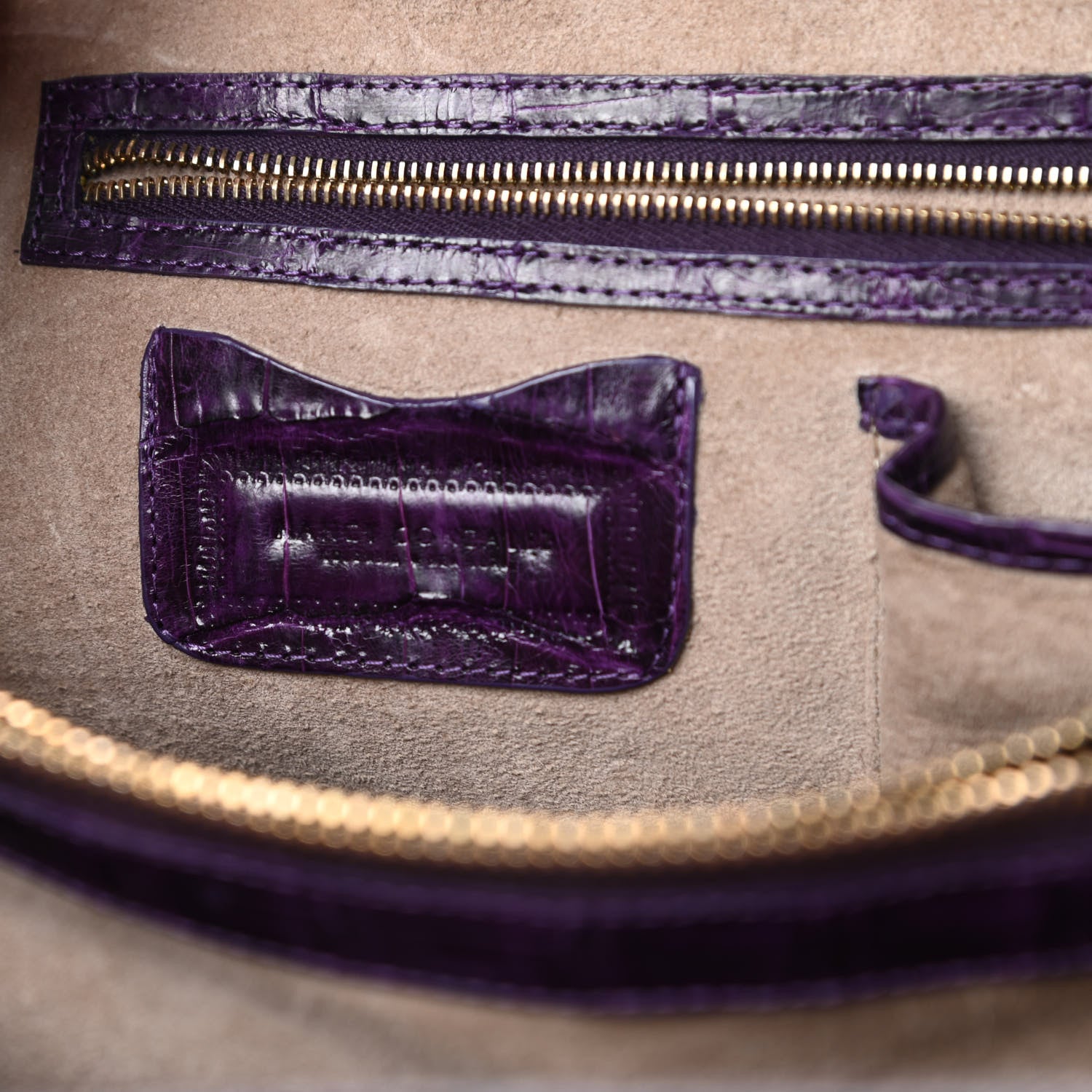Nancy Gonzalez Crocodile Medium Wallis Top Handle Satchel Purple 6 of 12