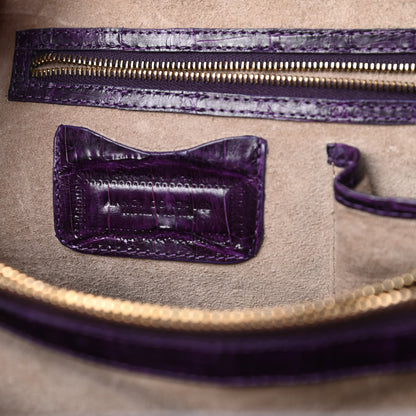 Nancy Gonzalez Crocodile Medium Wallis Top Handle Satchel Purple 6 of 12