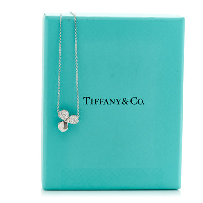 Tiffany Platinum Diamond .17ctw Small Paper Flowers Pendant Necklace 6 of 6