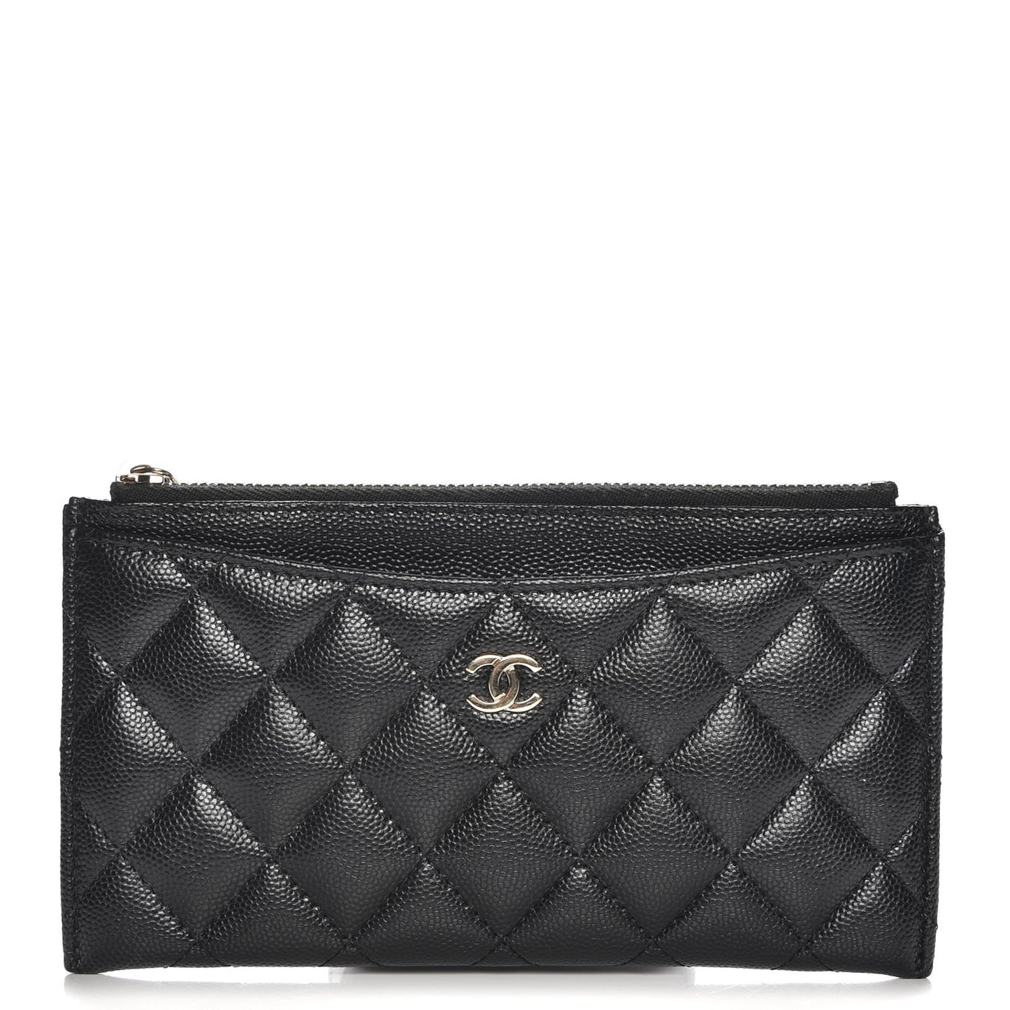 Caviar Quilted Classic Zip Pouch Black