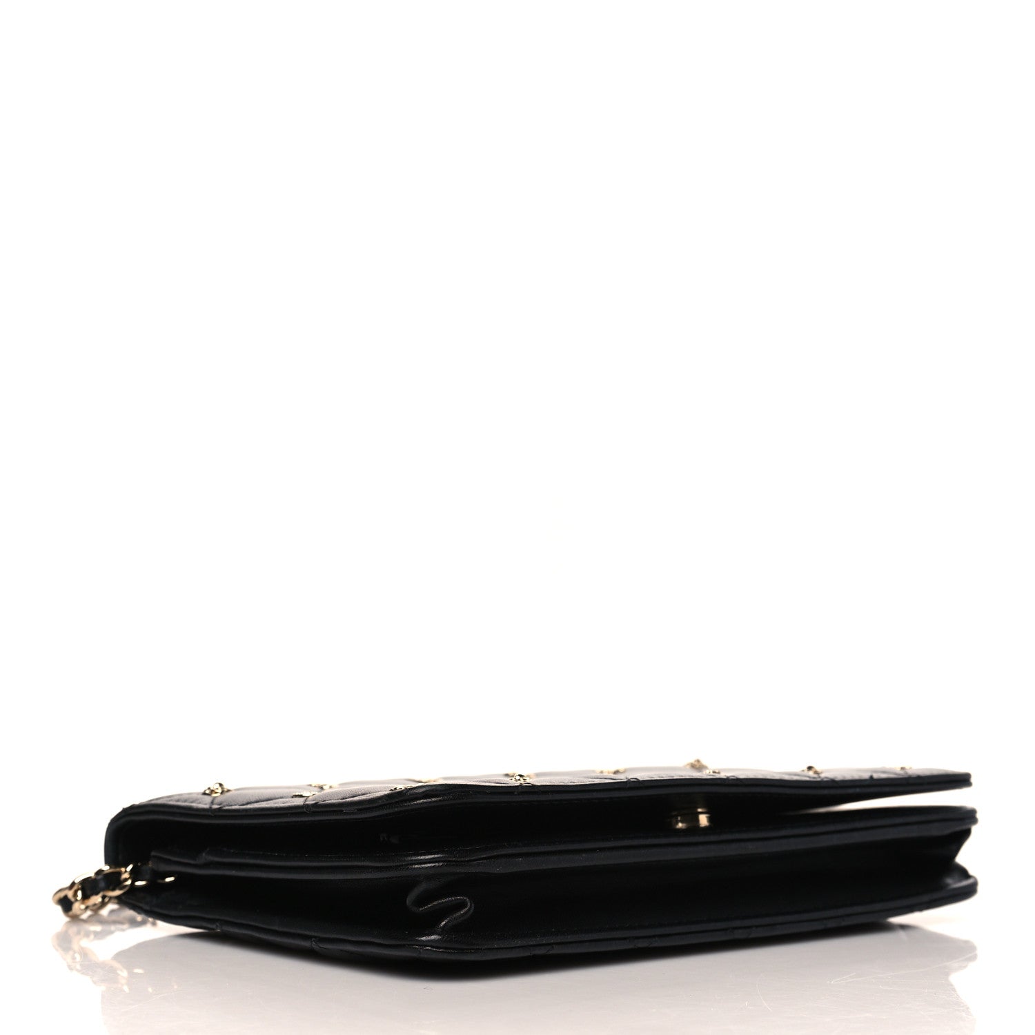 Chanel Lambskin Quilted All About Chanel Wallet On Chain WOC Black 4 of 13