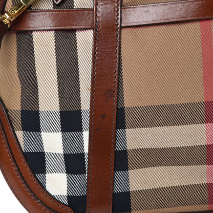 Burberry Bridle Calfskin House Check Small Orchard Bowling Bag Deep Claret 9 of 12