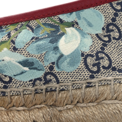 Gucci GG Supreme Monogram Blooms Espadrilles 37 Beige Blue Navy Hibiscus Red 12 of 15
