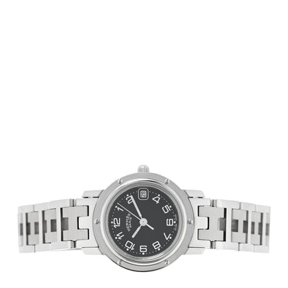 Hermes Stainless Steel 24mm Clipper Quartz Watch Black 2 of 4