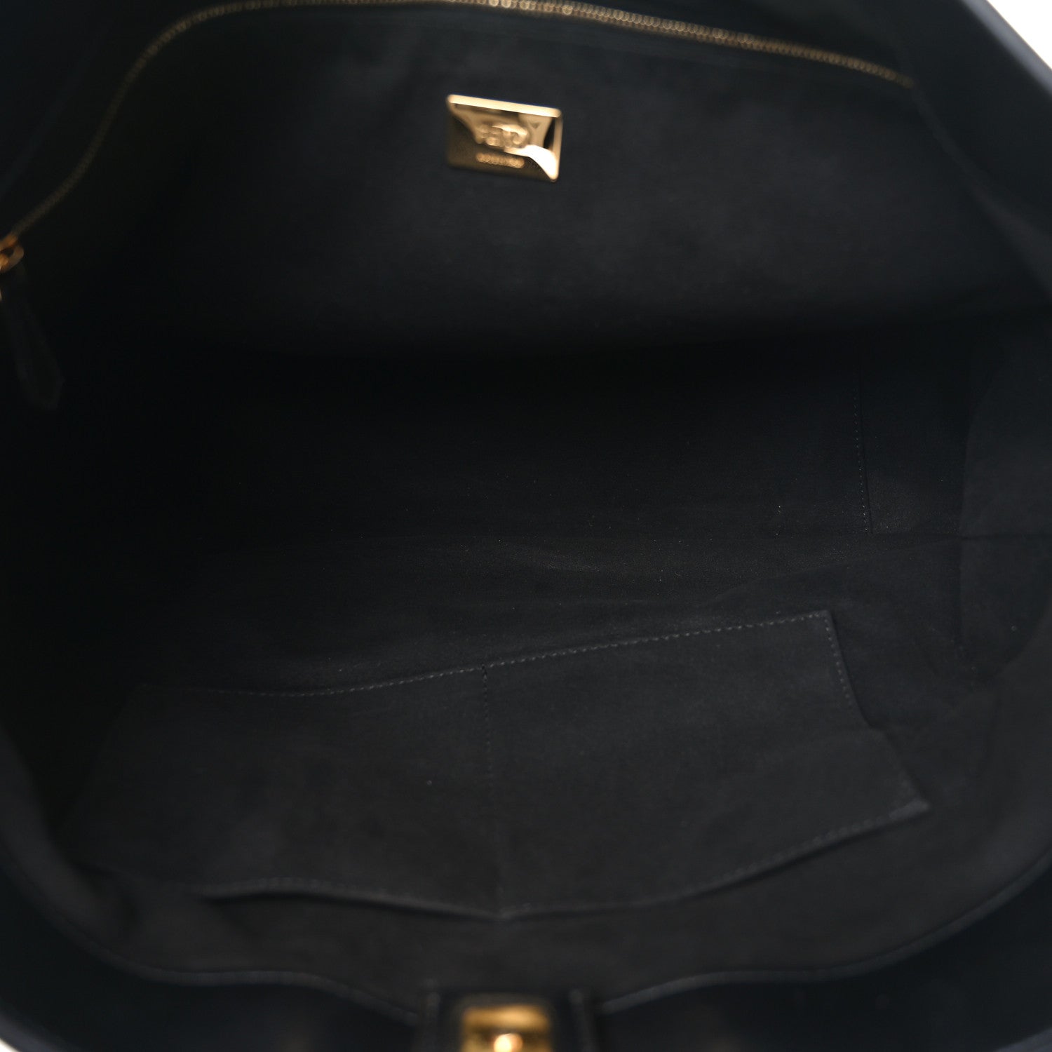 Fendi Vitello Glacier Large FF Tote Black 5 of 10
