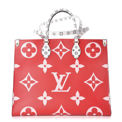 Louis Vuitton Monogram Giant Onthego GM Rouge Rose 1 of 10
