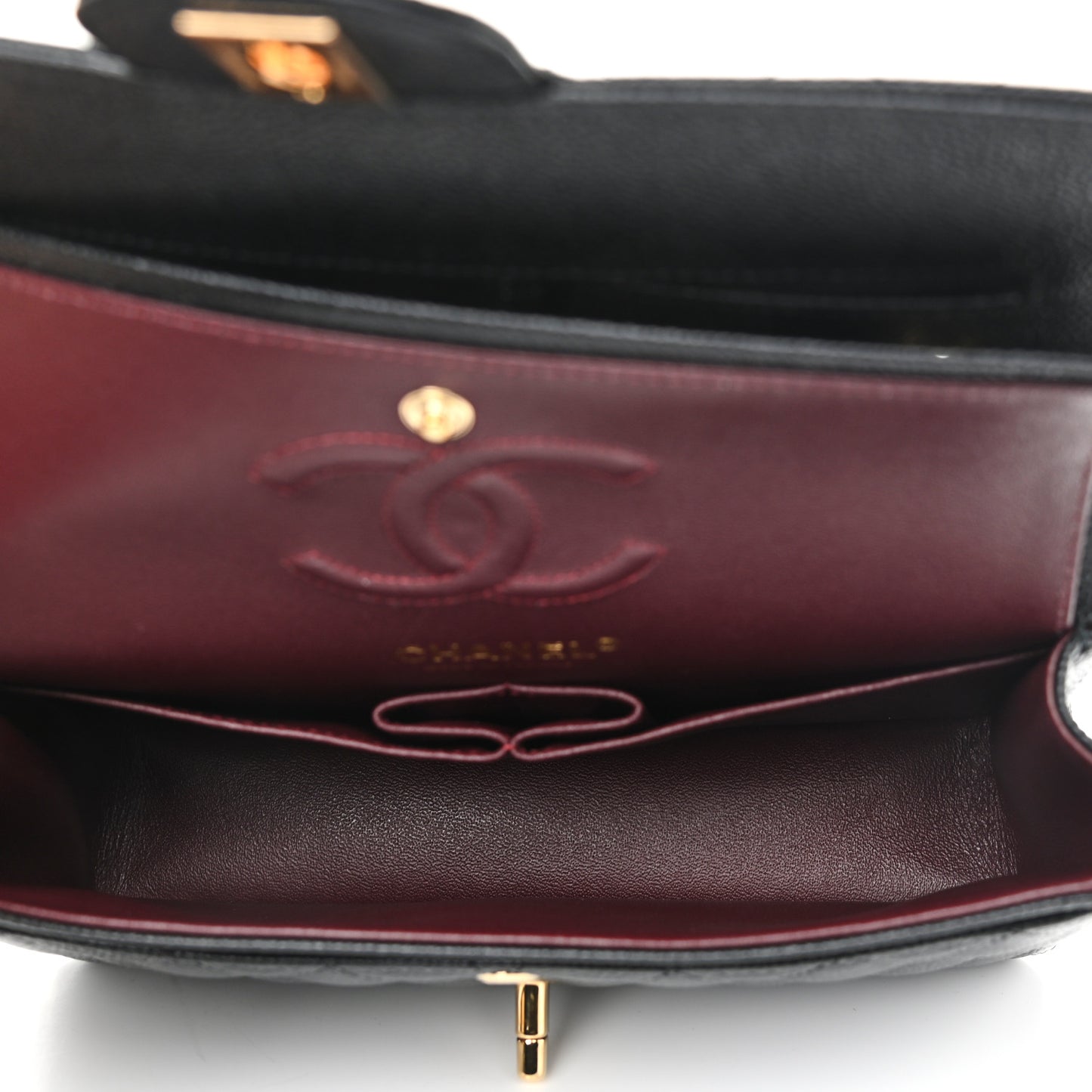 Caviar Quilted Small Double Flap Black