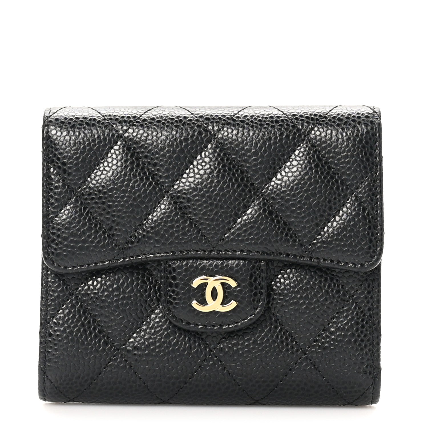 Chanel Caviar Quilted Compact Flap Wallet Black 1 of 8