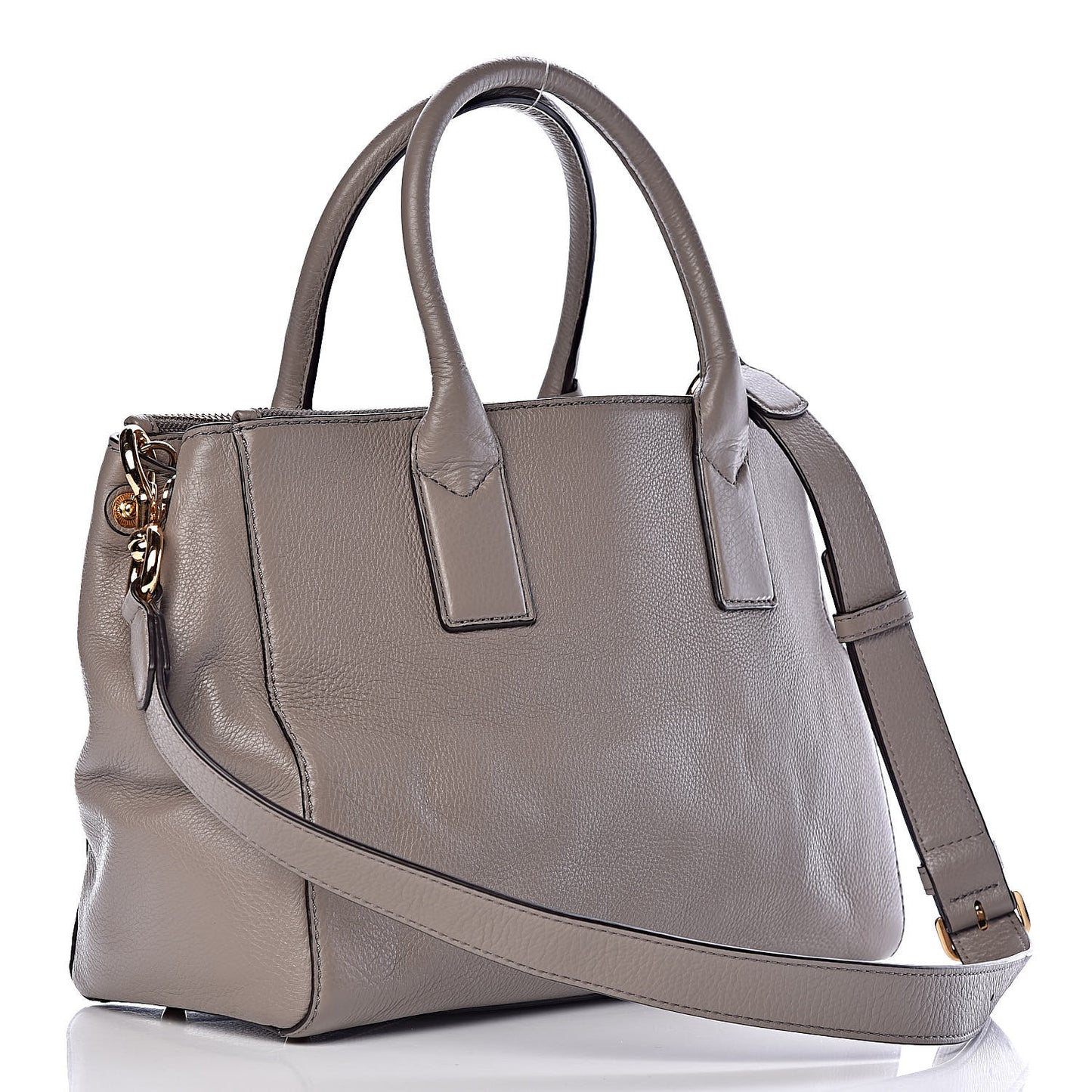 Calfskin Double Zip Tote Mink
