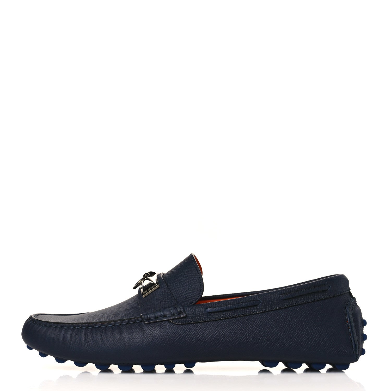 Hermes Epsom Mens Irving Driving Moccasin Loafers 42 Marine 1 of 8