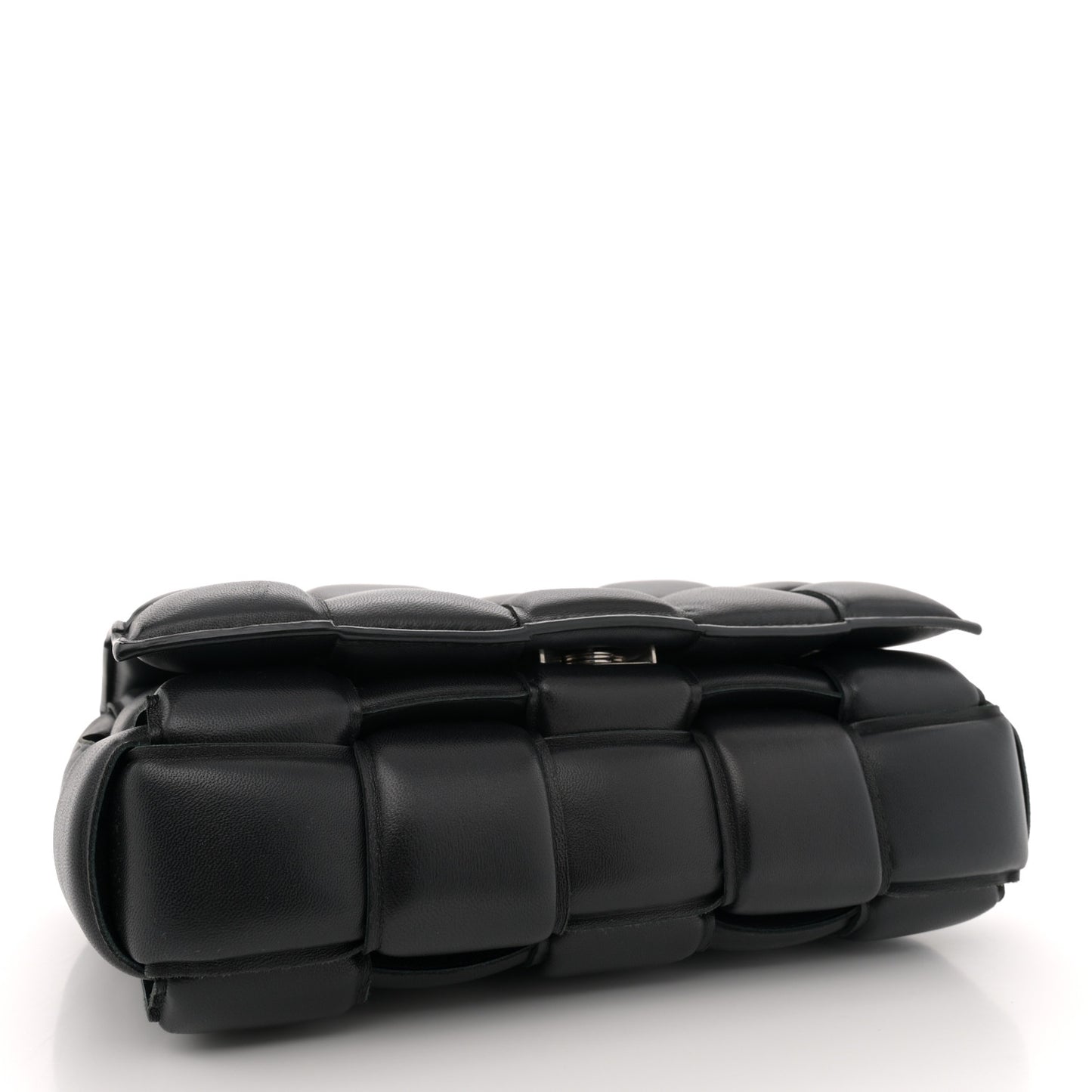Nappa Maxi Intreccio Padded Cassette Crossbody Bag Black