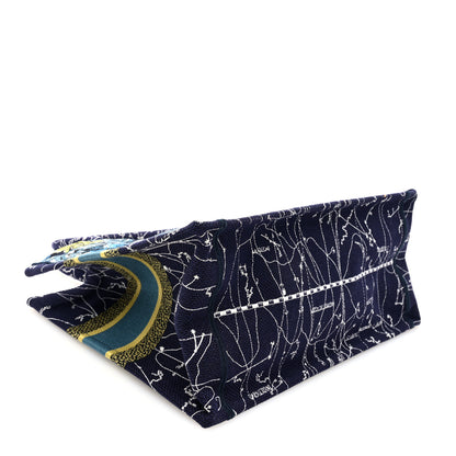 Christian Dior Canvas Embroidered Medium Zodiac Book Tote Blue Multicolor 4 of 10