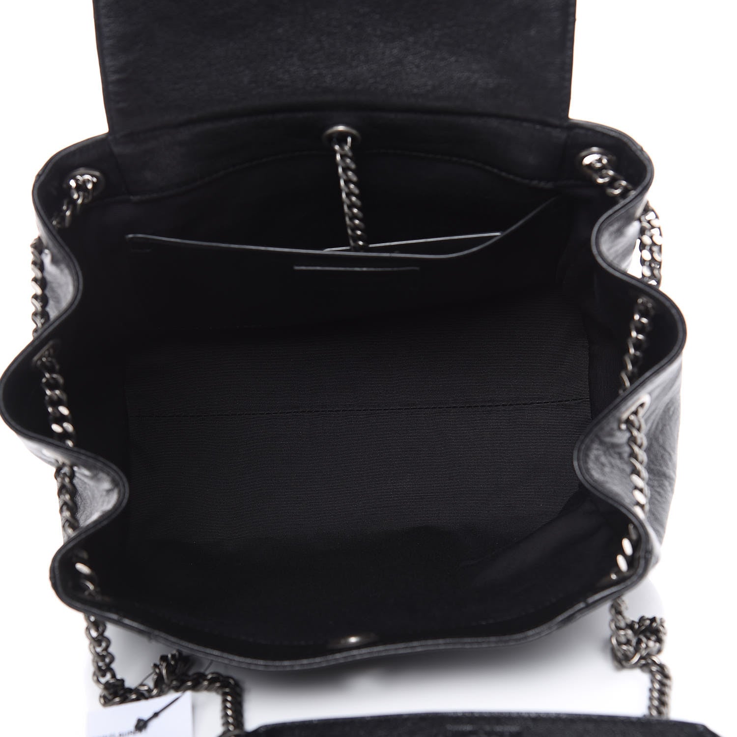 Saint Laurent Pebbled Lambskin Chevron Monogram Small Nolita Black 5 of 9
