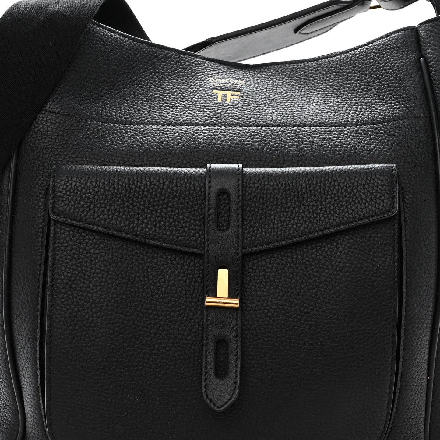 Calfskin Large Hollywood T Twist Tote Black