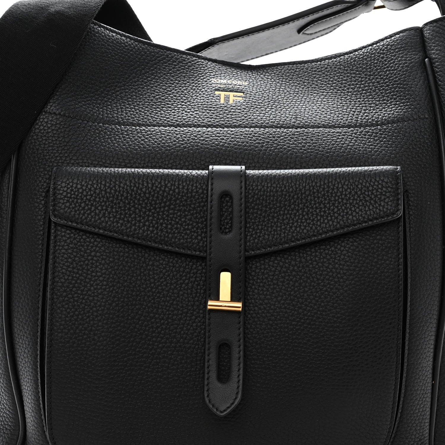 Tom Ford Calfskin Large Hollywood T Twist Tote Black 8 of 10